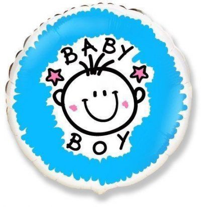 1202-3040 Шар фольгированный с гелием  Круг "baby boy" 18""