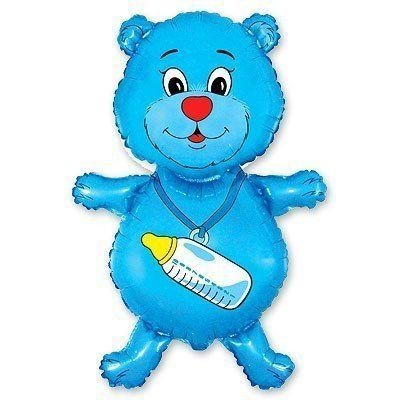 1207-0477 Шар фольгированный с гелием  Фигура Медвежонок мальчик "