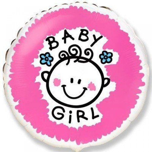 1202-3041 Шар фольгированный с гелием  Круг "baby girl" 18""