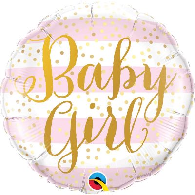 3202-1036 Кулька фольгована з гелієм  Круг Baby girl 18"