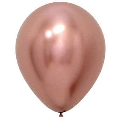 Кулька латексна з гелієм  Хром Рожеве золото 12", артикул 3102-0539