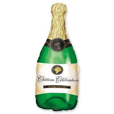 1207-0503 Шар фольгированный с гелием   Бутылка шампанского, размер 35х91 см