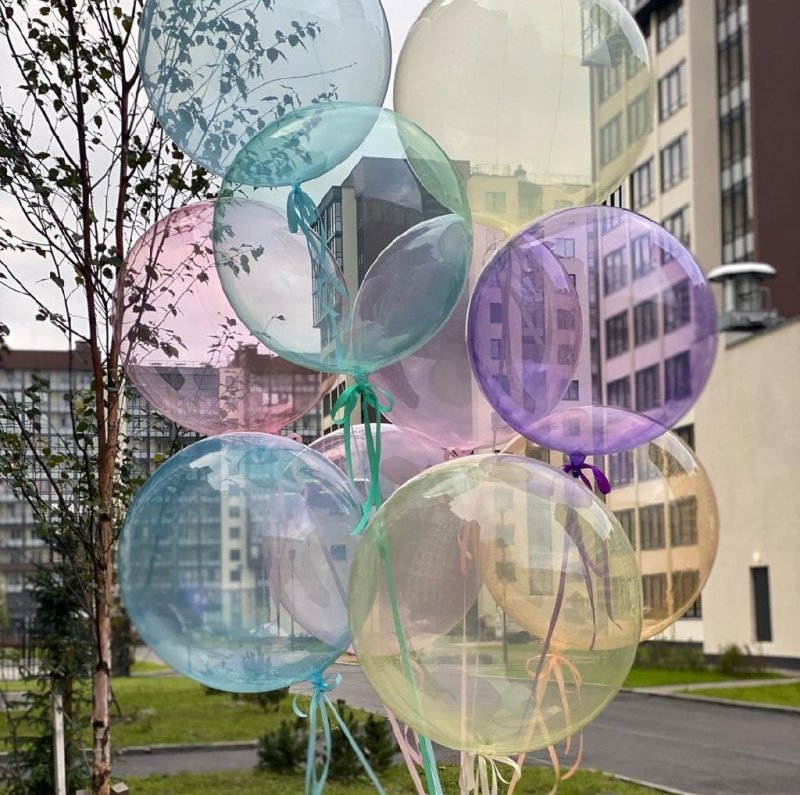 Шар с гелием  Bubbles (баблс, бабл, BOBO) цветная  22", артикул 1115-0002 