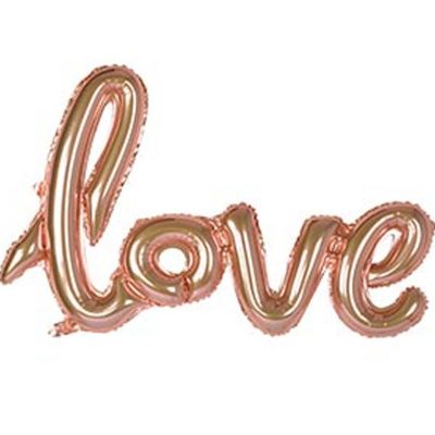 1207-3313 Шар фольгированный  Слово Love розовое золото, размер 70х50 см