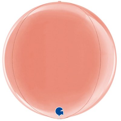 3209-0014 Кулька фольгована з гелієм  Сфера Рожеве золото 16", розмір 38 см