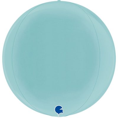 3209-0040 Кулька фольгована з гелієм  Сфера Пастель блакитна 16", розмір 38 см