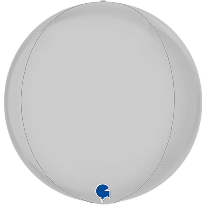 3209-0055 Шар фольгированный с гелием  Сфера Пастель белая 16", размер 38 см