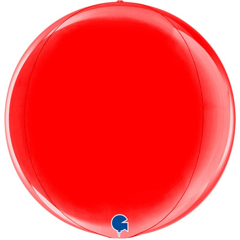 1209-0039 Шар фольгированный с гелием  Сфера Пастель красная 16", размер 38 см