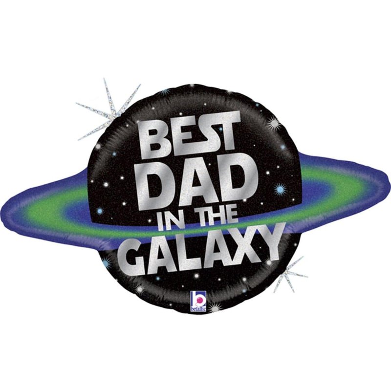 3207-2831 Шар фольгированный с гелием  Планета Best dad, размер 75х40 см