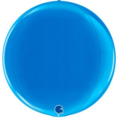 1209-0273 Кулька фольгована з гелієм  Сфера Металік синя 15", розмір 38 см