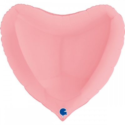 1204-0894 Шар фольгированный с гелием  Сердце Matte розовое 36", размер 70 см