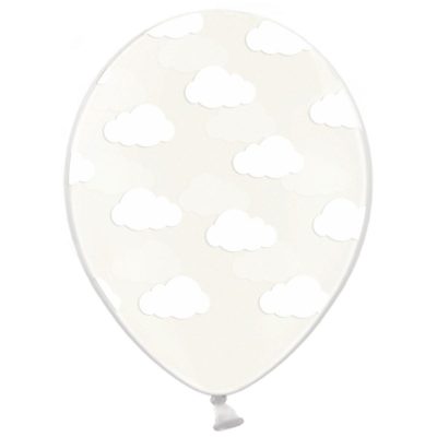 Кулька латексна  Кристал Хмаринки білі 14", артикул 3103-1147