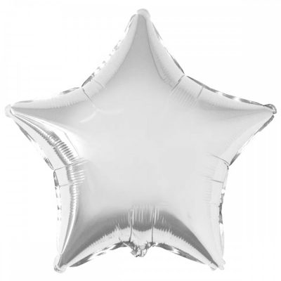 1204-0101 Кулька фольгована з гелієм  Зірка Срібло 18", розмір 45 см