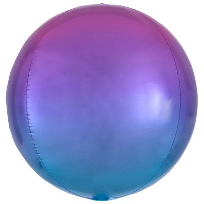 3209-0045 Шар фольгированный с гелием  Сфера Омбре красно-голубая 16", размер 38 см