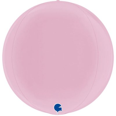 3209-0041 Кулька фольгована з гелієм  Сфера Пастель рожева 16", розмір 38 см