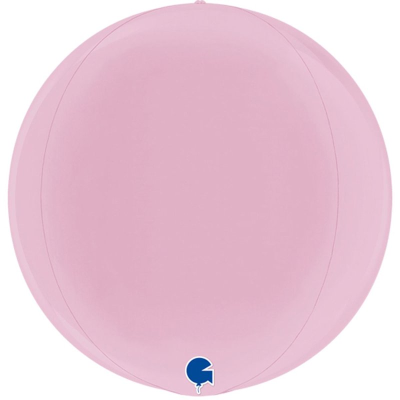 3209-0041 Шар фольгированный с гелием  Сфера Пастель розовая 16", размер 38 см