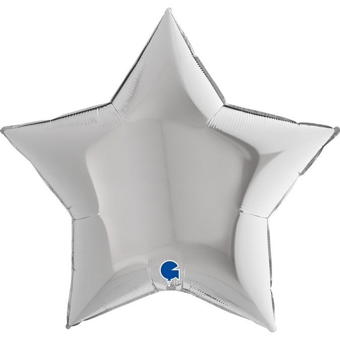 3204-0177 Шар фольгированный с гелием  Звезда Серебро 36", размер 91 см