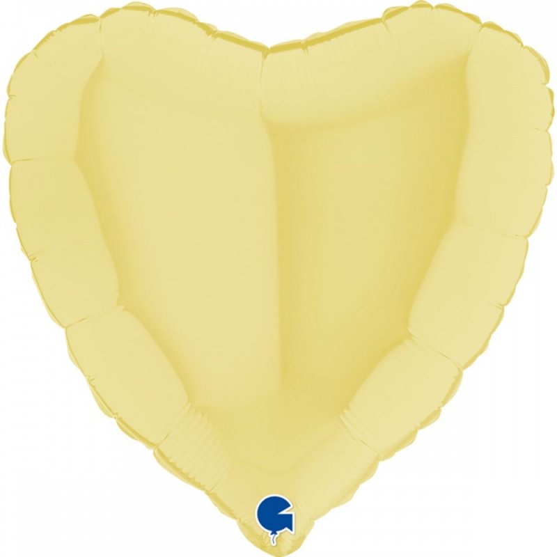 1204-0885 Шар фольгированный с гелием  Сердцемакарун  matte yellow 18", размер 45 см