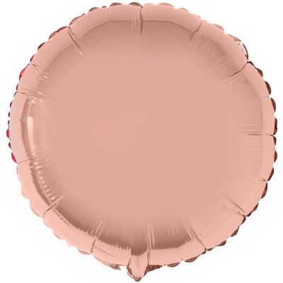 1204-0934 Кулька фольгована з гелієм  Круг металік rose gold 18", розмір 46 см