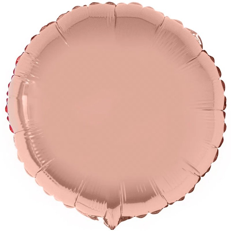 1204-0934 Шар фольгированный с гелием  Круг металлик rose gold 18", размер 46 см