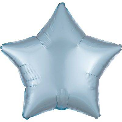 3204-0572 Шар фольгированный с гелием  Звезда сатин светло голубая  18", размер 45 см
