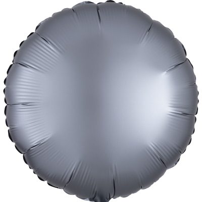 3204-0576 Кулька фольгована з гелієм  Круг сатін графіт 18", розмір 46 см