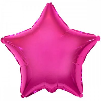 1204-0096 Кулька фольгована з гелієм  Зірка металік малинова 18", розмір 45 см