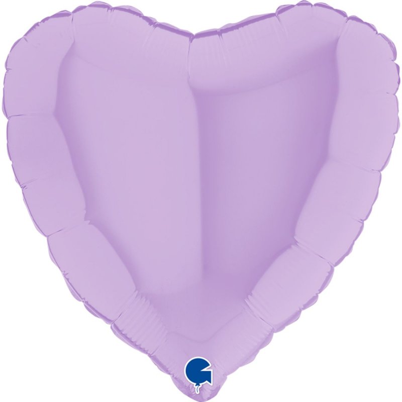 1204-0883 Шар фольгированный с гелием  Сердце макарун matte lilac 18", размер 45 см