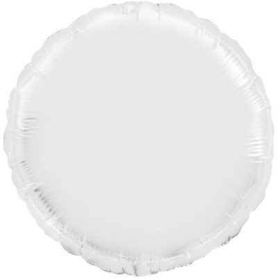3204-0348 Кулька фольгована з гелієм  Круг пастель white 18", розмір 46 см