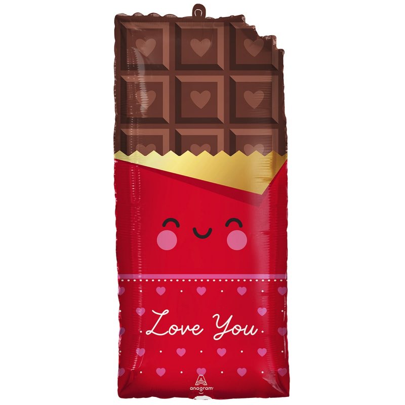 3207-3024 Шар фольгированный с гелием  Шоколадка Love you, размер 71х33 см