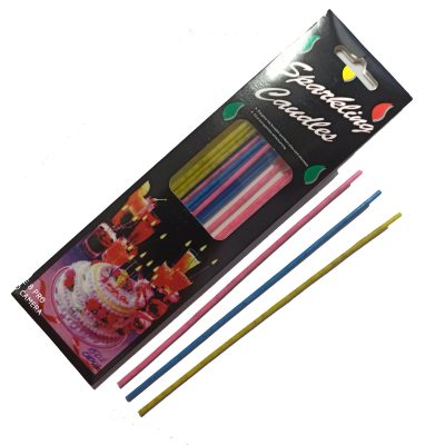 1502-0003 Упаковка свічок в торт не ароматизовані  Довгі Sparling Candle (15шт/уп.), розмір 20 см