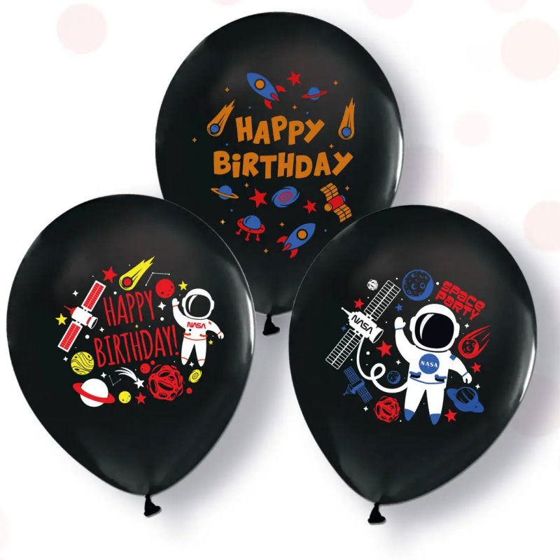 Шар латексный с гелием  Космический Happy Birthday", артикул 2103-5068