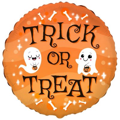 1202-3586 Шар фольгированный с гелием  Круг Хелловін Trick or treat 18", размер 46х46 см