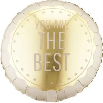 3202-3603 Кулька фольгована з гелієм  Круг Комплімент у золоті You Are The Best, розмір 46х46 см