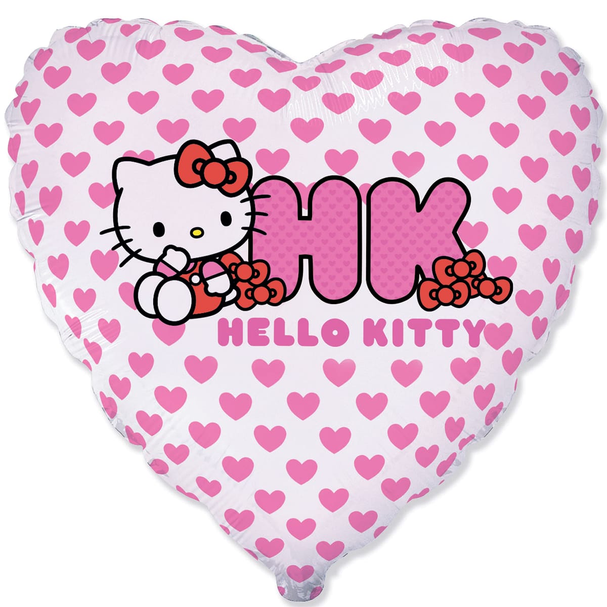 3202-3330 Кулька фольгована з гелієм  Hello Kitty з серцями 18, розмір 45х45 см