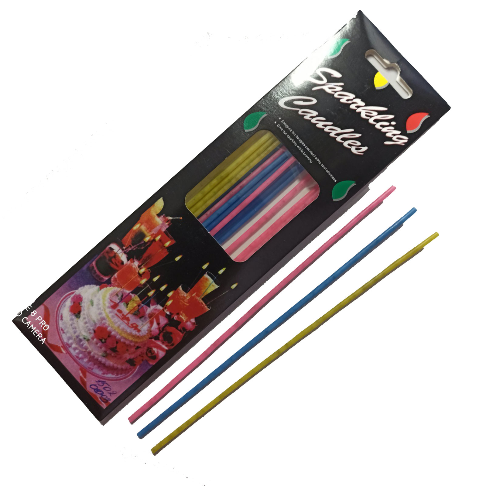 1502-0003 Упаковка свечей в торт не ароматизированые  Длинные  Sparling Candle (15шт/уп.), размер 20 см