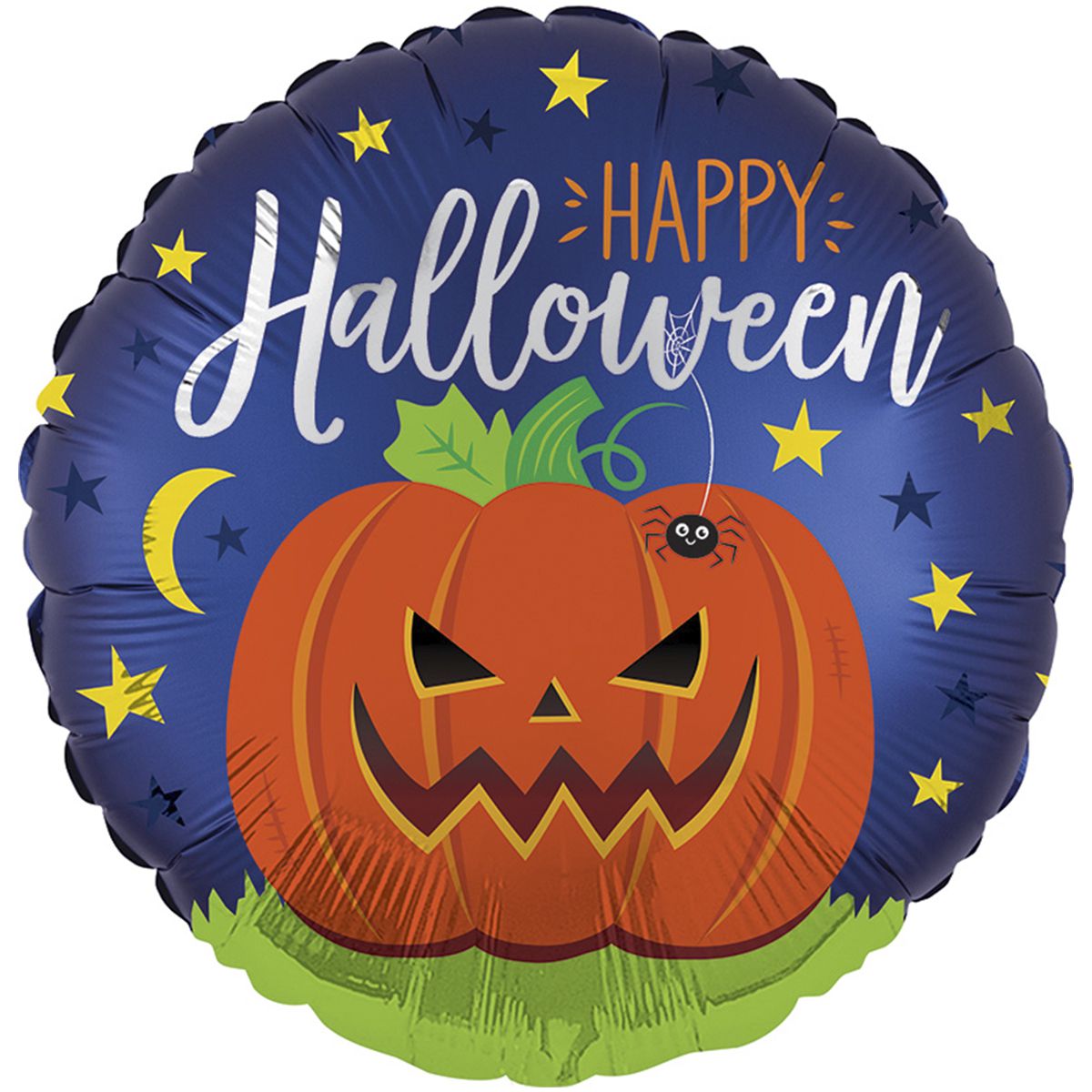 3202-0445 Кулька фольгована з гелієм  Круг Halloween Містичний гарбуз 18", размер 46х46 см
