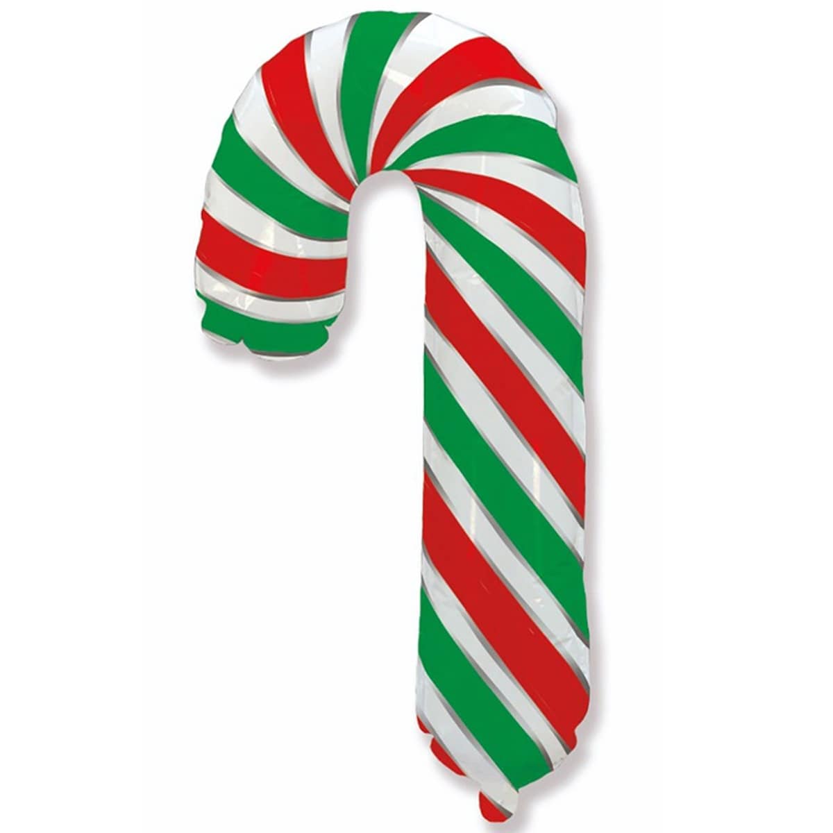 1207-4437 Шар фольгированный с гелием  Леденец новогодний зелено-красный, размер 98х63 см