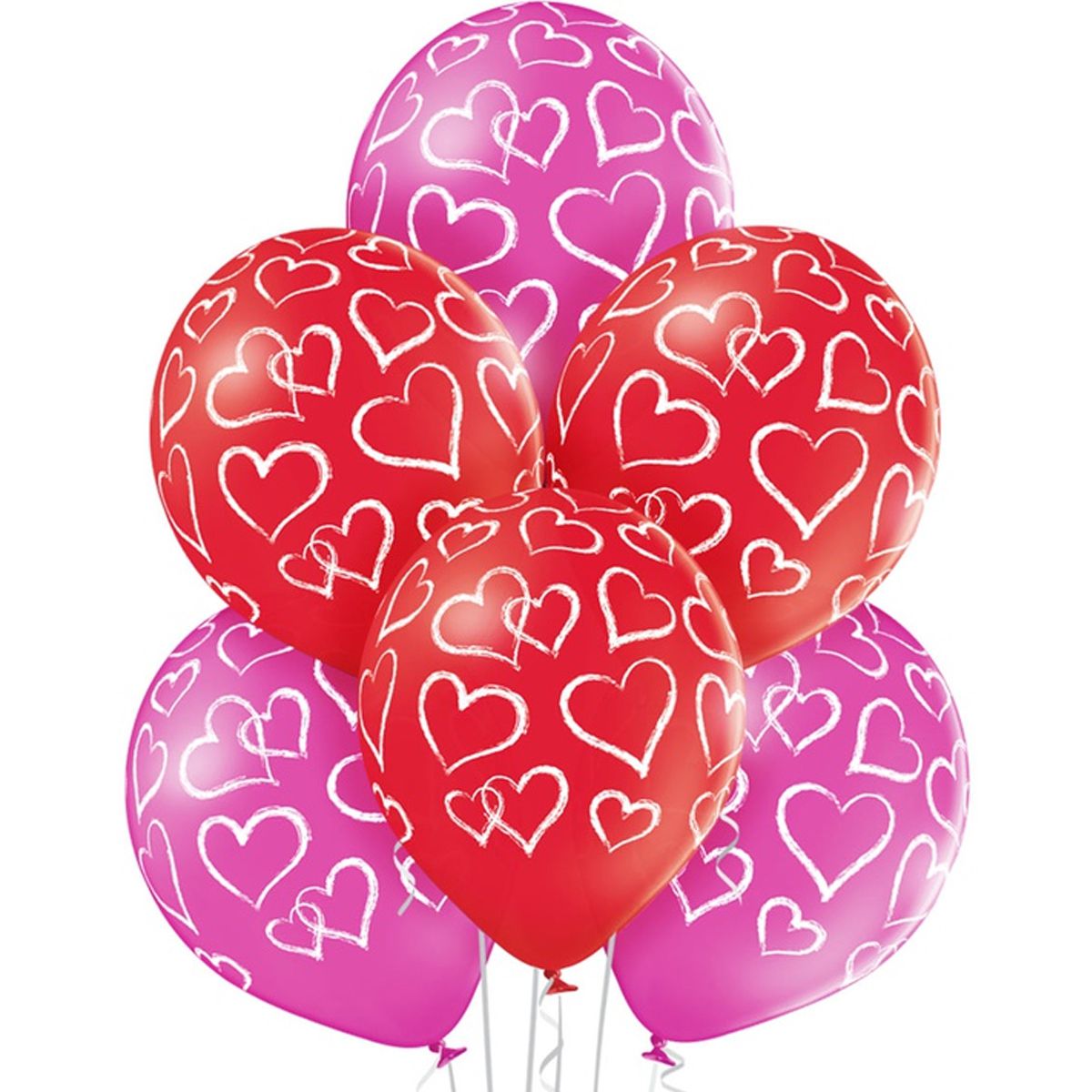 Шар латексный с гелием  Пастель Сердца мелом 14 ", артикул 1103-2036